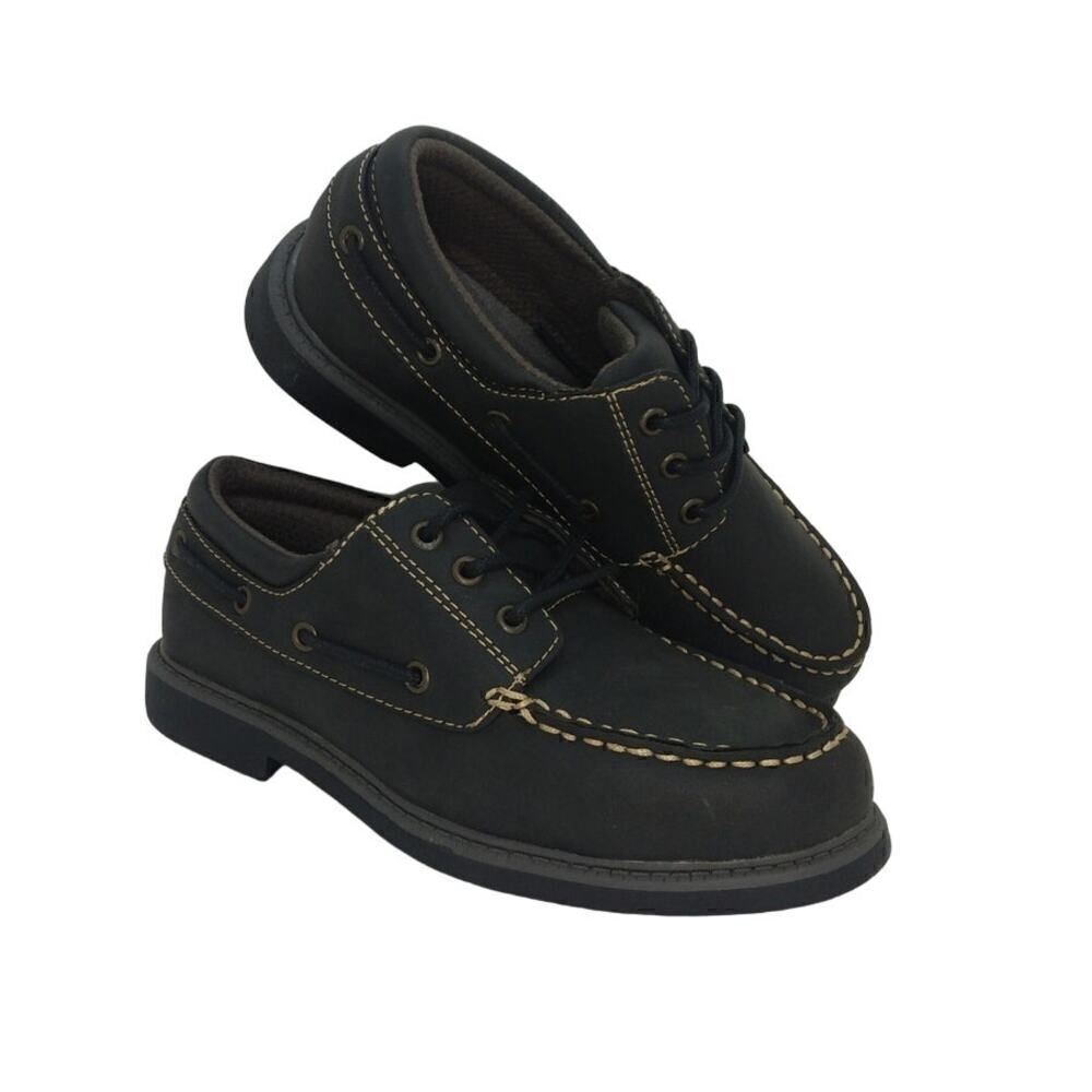 G.H. Bass Boys NEW w/Tags & Box Black Leather Casual Sneakers - sz. 3M